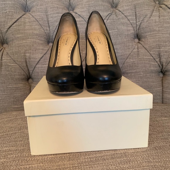 Black Coach Heels -worn once! Excellent condition - Picture 7 of 7